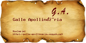 Galle Apollinária névjegykártya