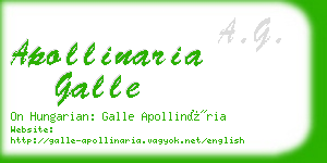 apollinaria galle business card